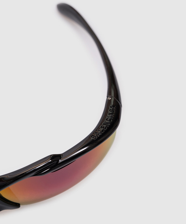 Balenciaga Черные очки Turbo Rectangle с зеркальным эффектом 830305T0007m изображение 4
