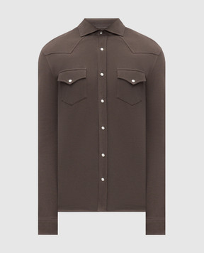 Brunello Cucinelli Коричнева сорочка ME8546666