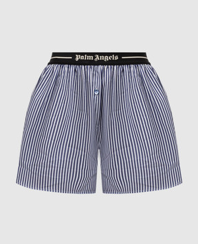 Palm Angels Синие шорты в полоску PWCB050S25FAB001