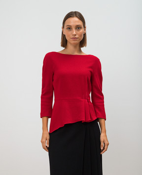 Lanvin Красная блуза из шерсти с драпировкой RWTO615U3918