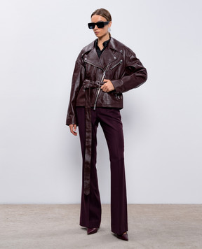 Jacob Lee Бордова шкіряна косуха WLJ0320AW24BR