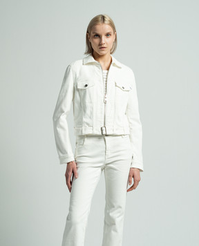 Ermanno Scervino Белая джинсовая куртка с патчем логотипа D440D312DNF