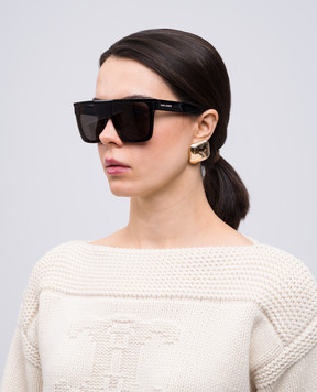 Saint Laurent Черные очки с принтом логотипа SL607