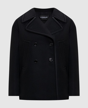 Dondup Чорне двобортне пальто з вовною DJ742WF0168DXXX