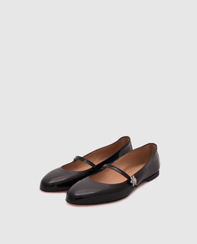 Santoni Черные кожаные лакированные балетки WAAH71346KI1NVHD