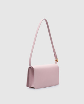 Valentino Рожева шкіряна сумка крос-боді з металевою емблемою VLogo Signature 6W2P0AK8SNP