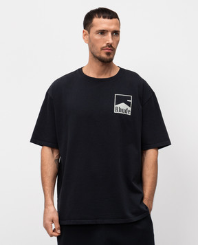 Rhude Синяя футболка с принтом Chevron RHPS25TT02012