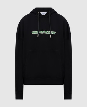 Off-White Черные худи с принтом эмблемы Cash Arrow OMBB118S25FLE005