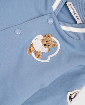 Moncler ENFANT Дитячий синій комбінезон з нашивкою логотипа K29518L0001389AM3