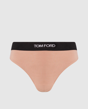 Tom Ford Бежевые трусики-тонг с логотипом KNJ009JEX011