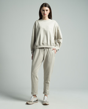 Brunello Cucinelli Серые спортивные штаны с цепочкой мониль MH827SA399