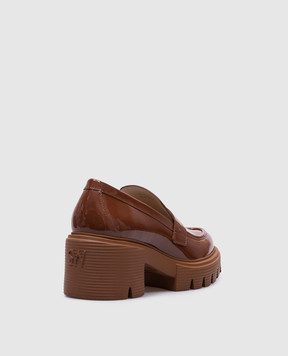 Stuart Weitzman Коричневі шкіряні лаковіані лофери Soho SB814