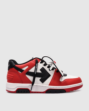 Off-White Красные кожаные кроссовки OUT OF OFFICE OMIA189C99LEA013