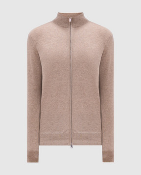 Cashmere&Whiskey Бежевый меланжевый кардиган из кашемира MU8671312341R