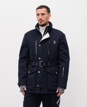 Brunello Cucinelli Синяя горнолыжная куртка из шерсти MM470KG09