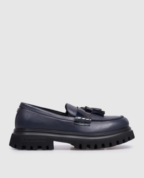 Dolce&Gabbana Дитячі сині шкіряні лофери D11268A70373738