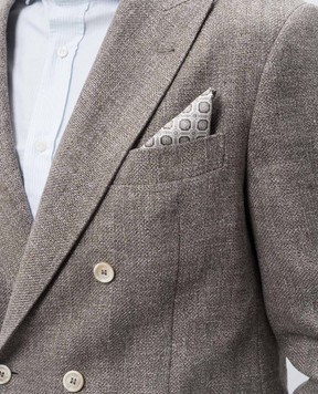 Brunello Cucinelli Двухсторонний платок-паше из шелка в принт MR8910091