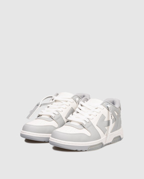 Off-White Сірі шкіряні кросівки Out Of Office M189C9L007