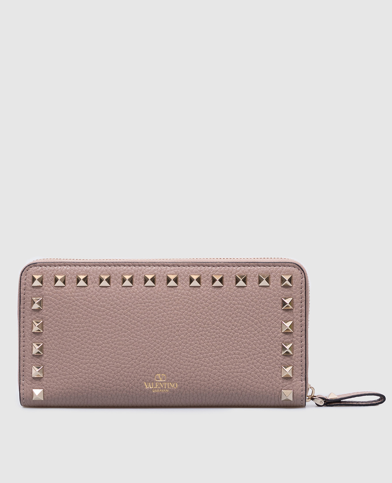 

Бежевый кожаный кошелек с пирамидками ROCKSTUD, Кошельки