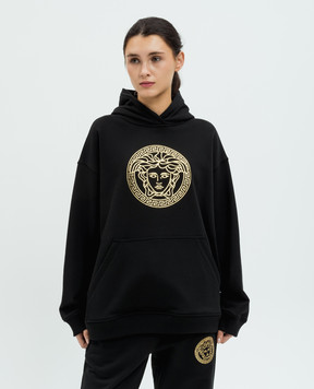 Versace Черные худи с брендовым принтом Medusa 10165591A10156