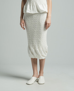 Jil Sander Белая ажурная юбка J02MA0194JTN332