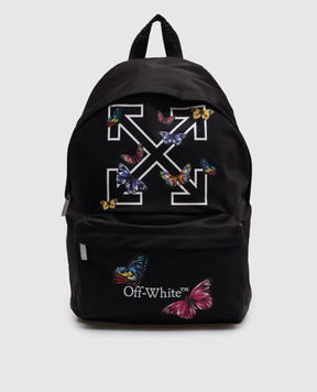 Off-White Детский черный рюкзак с логотипом эмблемы Arrow OGNB001S25FAB002