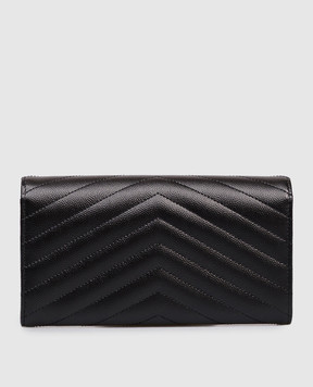Saint Laurent Черный кожаный кошелек с логотипом монограмма 372264BOW01