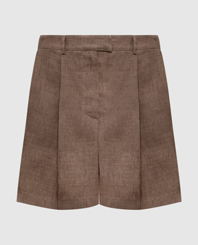 Brunello Cucinelli Коричневі шорти з льону MM633EP999