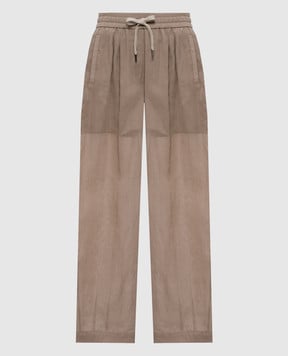 Brunello Cucinelli Бежевые брюки Track MH911VE799