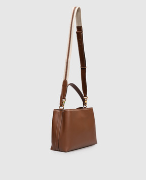 Bally Коричнева шкіряна сумка Lock Me WAH02OVT966