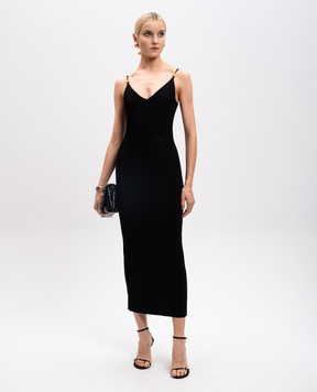 Versace Чорна сукня міді в рубчик 10185861A12699
