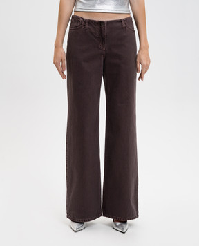 Magda Butrym Коричневі джинси з патчем логотипа DENIM03PANTS305725