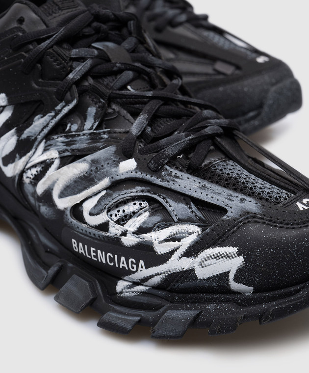 Balenciaga - Черные кроссовки с принтом логотипа 542023WTRHW
