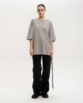 Ann Demeulemeester Серая меланжевая футболка Aga с принтом Sunset Bleeding B0012550FA226