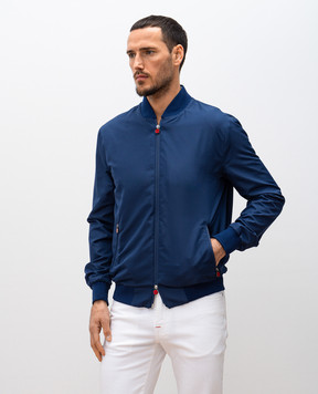 Kiton Синя вітровка з логотипом UBLMSEAK0750F