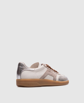 Santoni Белые кожаные кроссовки с логотипом. WBPL61244FARSPSX