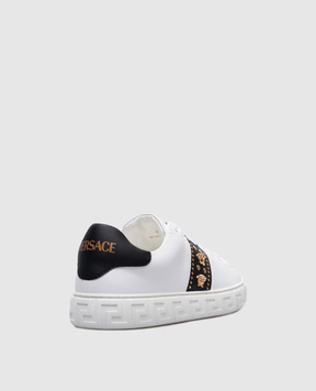 Versace Білі кеди Greca з логотипом 10135681A13065