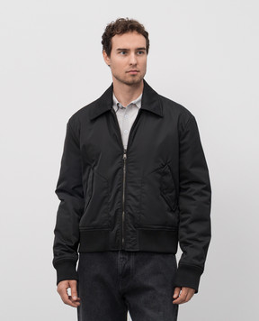 Balmain Чорна куртка з принтом логотипа FH1TFA50XL24