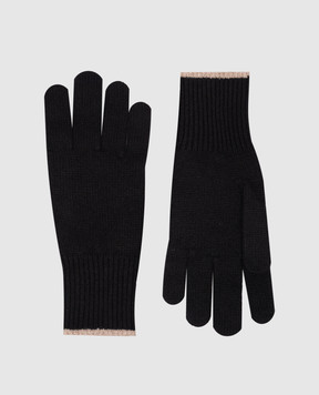 Brunello Cucinelli Черные перчатки из кашемира M2293118