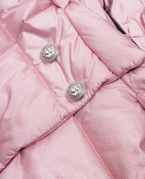 Balmain Детская розовая стеганная куртка BV2050N0298