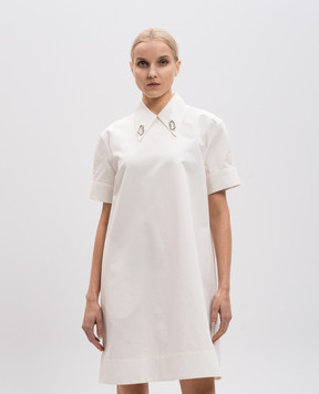Jil Sander Біла сукня з металевими декоративними елементами J02CT0503J45266
