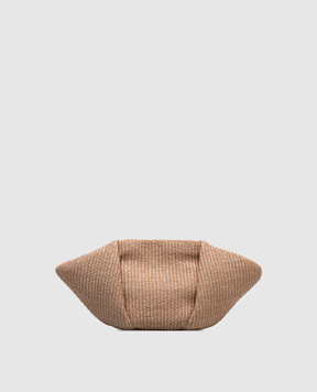 Brunello Cucinelli Бежевая плетеная сумка Pouch Marina из рафии MB39D2697