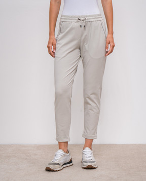 Brunello Cucinelli Бежевые брюки с цепочкой мониль MH827SA399
