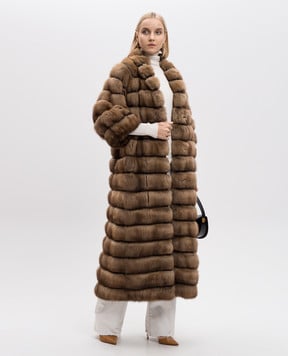 Giorgio Magniani Коричнева шуба з хутра соболя VANESSA