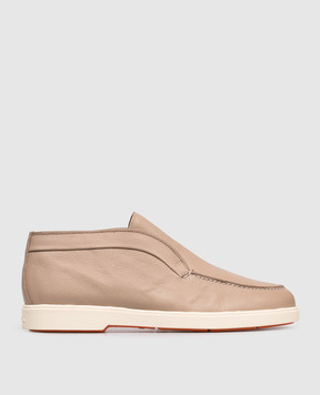 Santoni Бежеві шкіряні дезерти з логотипом WUYA71820TISHWKA
