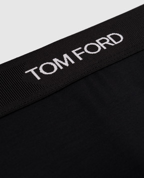 Tom Ford Черные трусики-шорты с логотипом KNJ004JEX011