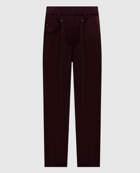 Brunello Cucinelli Бордові штани з ланцюжком моніль MP126P8417