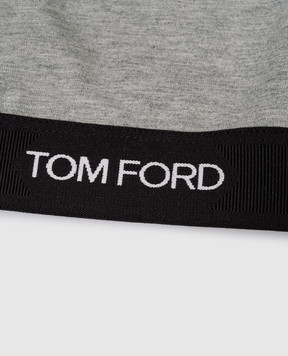 Tom Ford Серый топ с узором логотипа BRJ016JEX011