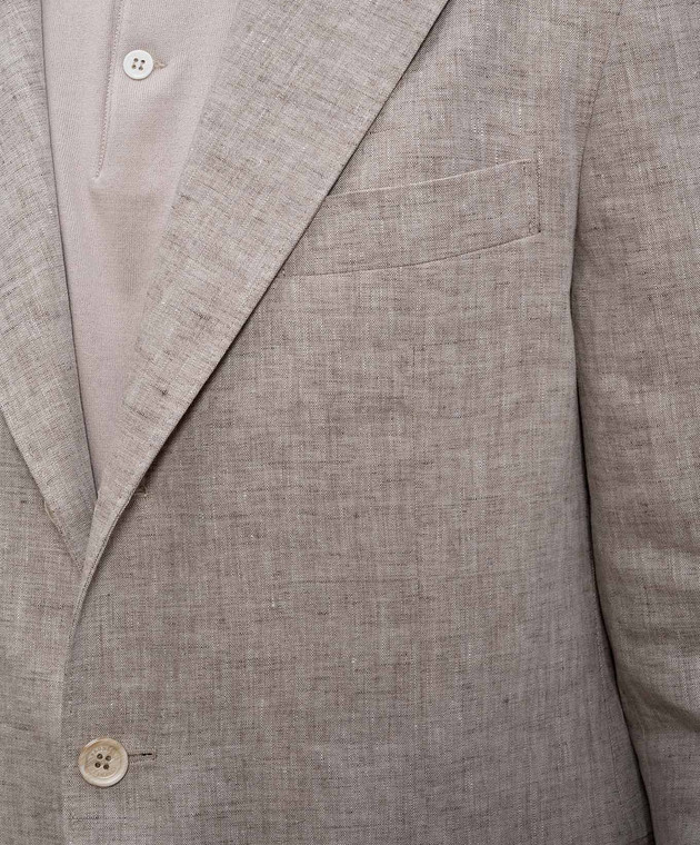 Brunello Cucinelli Сірий піджак з льону MB4307BTD зображення 5