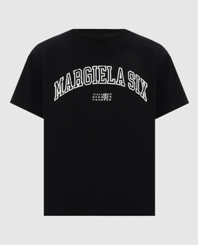 Maison Margiela MM6 Чорна футболка з принтом логотипа SH0GC0046S24312